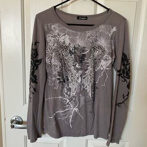 Gray studded long sleeve